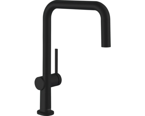 Robinet de cuisine noir à bec haut