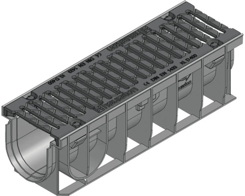 Hauraton Recyfix NC Entwässerungsrinne Rinnenunterteil Typ 01 mit Gussrost SW 104/10 mm aus PP 500 x 160 x 150 mm Hauraton Recyfix NC Entwässerungsrinne Rinnenunterteil Typ 01 mit Gussrost SW 104/10 mm aus PP 500 x 160 x 150 mm