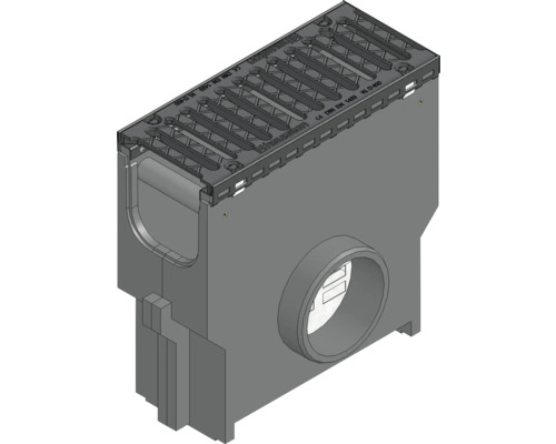 Hauraton Recyfix NC Einlaufkasten aus PP mit integrierter Stahlzarge und verzinkter Stahleimer NW 150 mm 500 x 212 x 518 mm