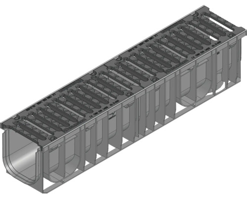 Hauraton Recyfix NC Entwässerungsrinne Rinnenunterteil Typ 01 mit Gussrost SW 154/18 mm aus PP 1000 x 212 x 210 mm Hauraton Recyfix NC Entwässerungsrinne Rinnenunterteil Typ 01 mit Gussrost SW 154/18 mm aus PP 1000 x 212 x 210 mm