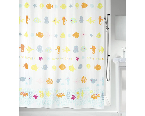 Rideau de douche Spirella Happ-Fish multicolore 180x200 cm