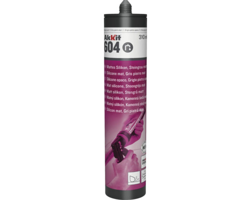 Silicone sanitaire Akkit 604 gris pierre mat 310 ml