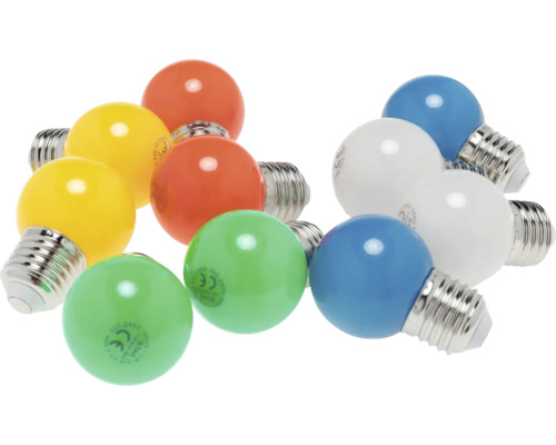 Ampoules LED E27 G45 multicolores