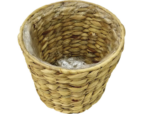 Pot de fleurs tressé recouvert de film plastique