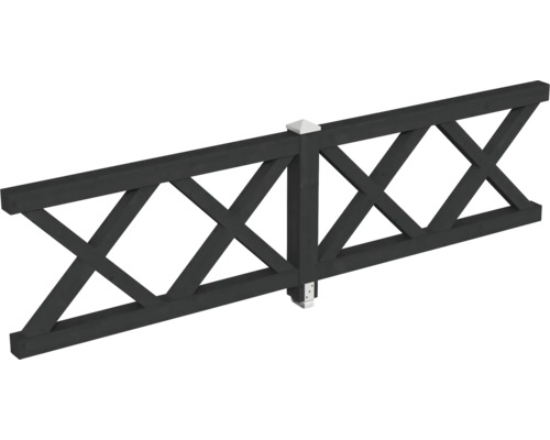 Brüstung Andreaskreuz SKAN HOLZ 335 x 84 cm anthrazit