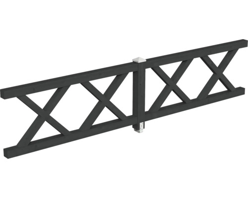 Brüstung Andreaskreuz SKAN HOLZ 400 x 84 cm anthrazit