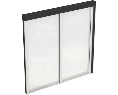 Paroi latérale plaques en polycarbonate SKAN HOLZ 205 x 200 cm anthracite Cache de fenêtre de cave avec cadre