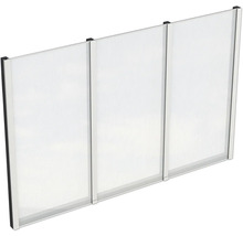 Trois plaques en plastique translucide pour la construction d''abris ou de carports