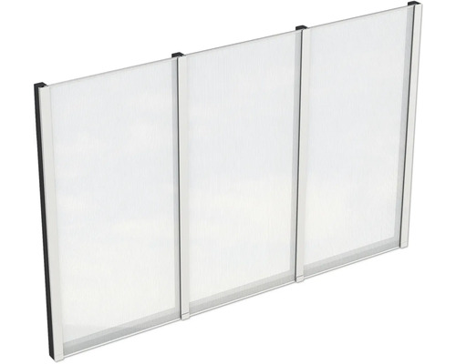 Paroi latérale plaques en polycarbonate SKAN HOLZ 293 x 200 cm anthracite Trois plaques en plastique translucide pour la construction d''abris ou de carports