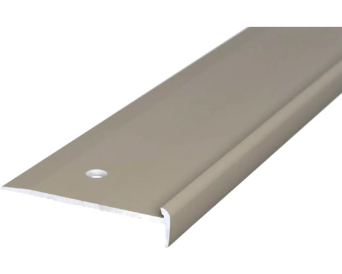 Nez de marche 48x10 pour PVC acier inoxydable mat 2,5x10x2500 mm