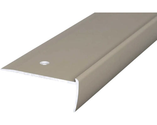 Nez de marche alu pour PVC acier inoxydable mat 2x18,5x2500 mm