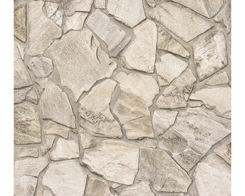 Papier peint intissé 3893-12 Elements II 3D gravats beige gris Décor mural en pierre pour la décoration murale