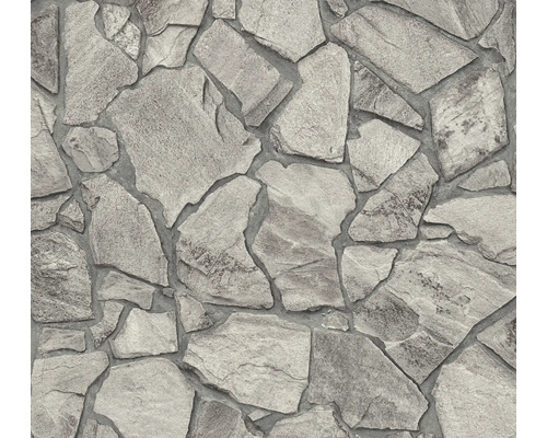 Papier peint intissé 3893-36 Elements II 3D gravats gris gris clair Papier peint à motif de pierre