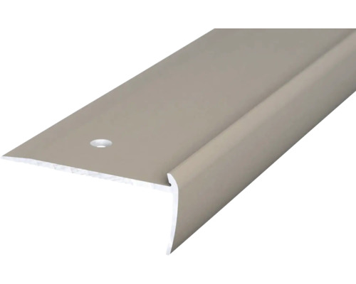 Nez de marche alu pour PVC acier inoxydable mat 3x19,5x2500 mm