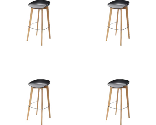 Tabouret de bar Veba Keeve 88 x 47 x 53 cm bois noir bas