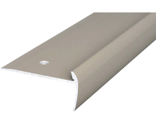 Nez de marche alu pour PVC acier inoxydable mat 5x21,5x2500 mm