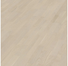 Plancher en bois clair avec grain naturel.