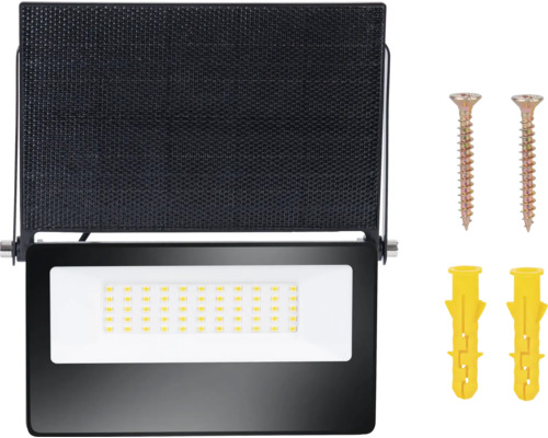 LED-Aussenstrahler mit Schrauben und Dübeln