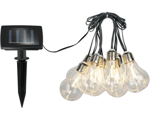Guirlande lumineuse solaire avec piquet et ampoules