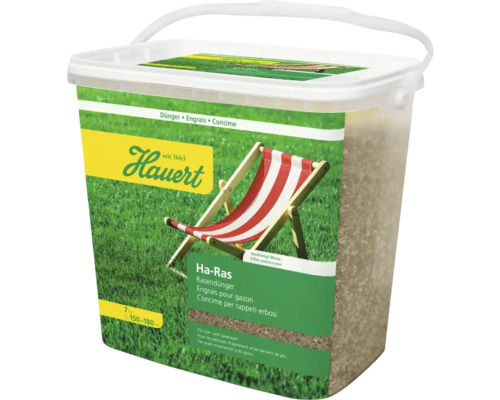 Hauert Ha-Ras engrais pour gazon en seau, 7 kilogrammes pour 150 à 180 mètres carrés