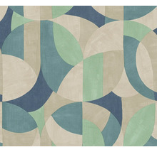 Tapete mit geometrischem Muster aus Kreisen und Rechtecken