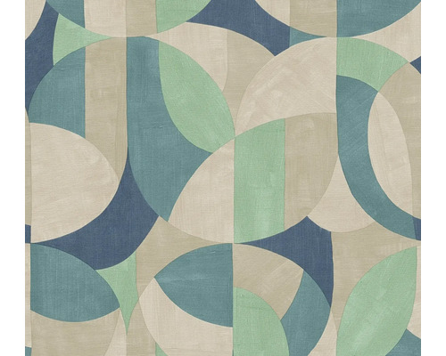 Tapete mit geometrischem Muster aus Kreisen und Rechtecken