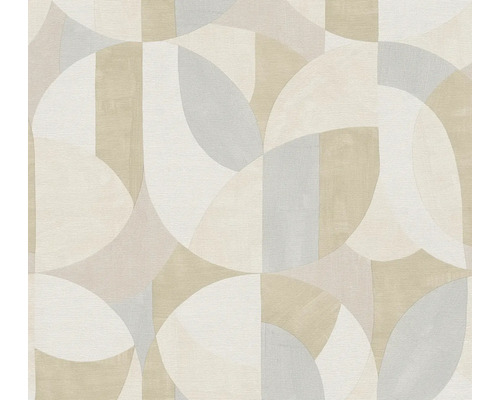 Tapete mit geometrischem Muster aus Halbkreisen und Rechtecken