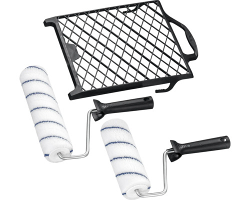 Set de rouleaux à peinture avec bac à peinture et deux rouleaux à peinture