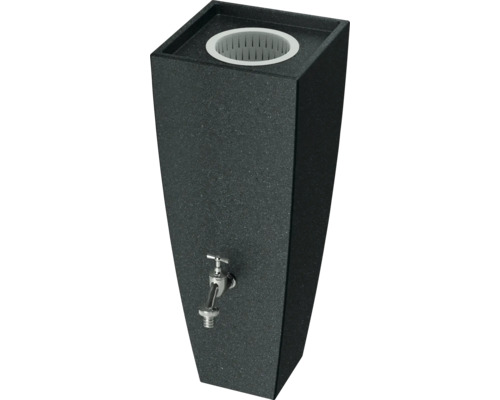 Dunkle Regentonnen-Säule mit Wasserhahn