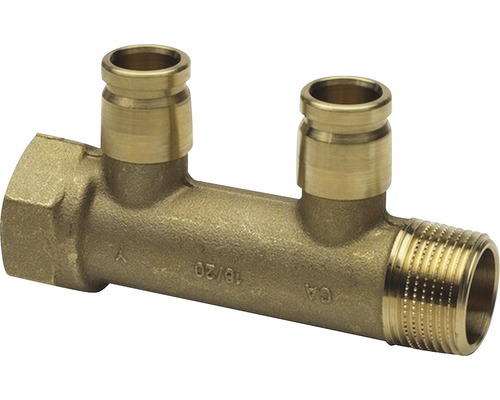 Messingfitting mit zwei Anschlüssen