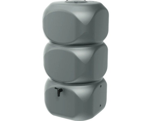 Grauer Regentonne Turm mit Wasserhahn