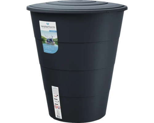 Regentonne mit Deckel, circa 210 Liter Fassungsvermögen, zur Gartenbewässerung