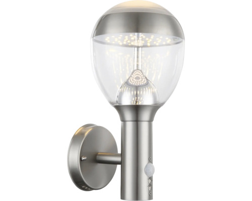 Applique murale en acier inoxydable avec détecteur de mouvement