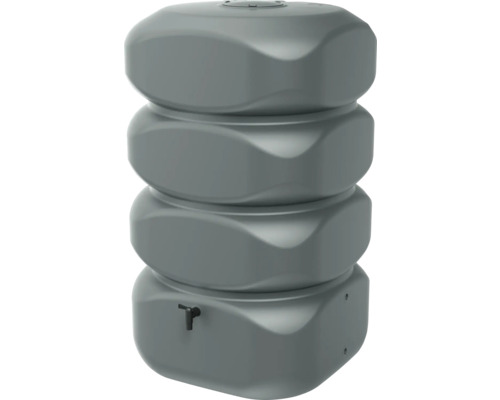 Grauer Wassertank mit Wasserhahn