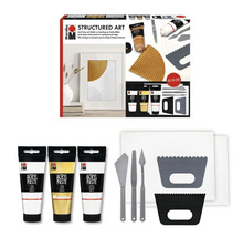 Marabu Structured Art, ensemble de pâtes acryliques, d''outils de peinture et de toiles