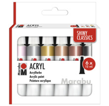 Marabu Ensemble de peintures acryliques avec six tubes de 12 ml
