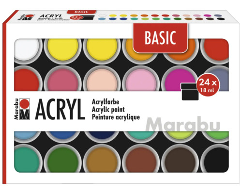 Marabu Acrylfarben Set Basic 24x 18 ml Marabu Acrylfarben Set Basic mit 24 Farben