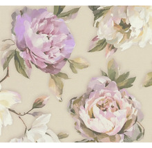 Papier peint à motif floral avec roses et feuilles