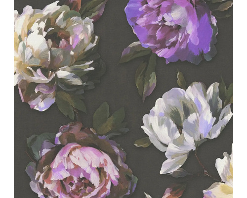 Papier peint intissé 39609-1 Pint Walls 2 fleur pivoine noir Papier peint avec motif floral