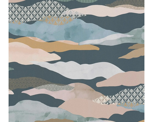 Papier peint intissé 39699-4 Pint Walls 2 nuages graphique bleu Papier peint avec motif de nuages abstraits pour la décoration murale