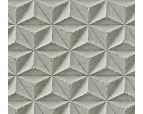 Papier peint intissé 39700-1 Pint Walls 2 graphique 3D aspect béton gris Panneaux muraux tridimensionnels avec motif triangulaire