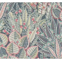 Stoffmuster mit Blatt- und Blumenmotiven