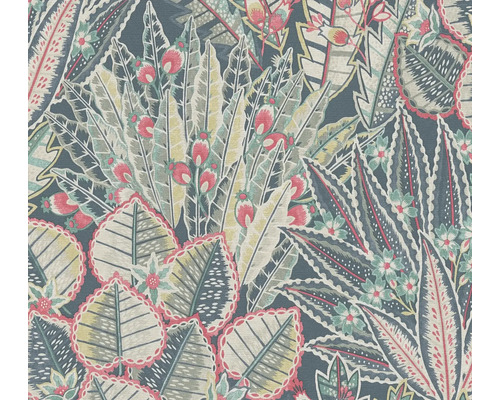 Stoffmuster mit Blatt- und Blumenmotiven