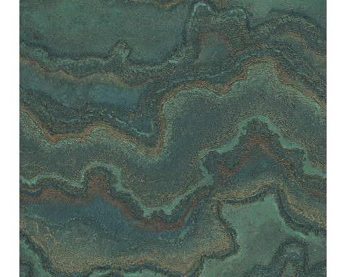 Nahaufnahme einer grünen Tapete mit einer marmorierten Oberfläche.