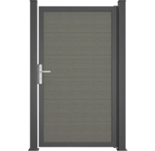 Portillon de jardin en aluminium avec panneaux horizontaux et poignée