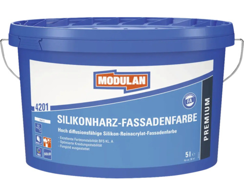 MODULAN 4201 Silikonharz-Fassadenfarbe weiss 5 l Eimer Silikonharz Fassadenfarbe