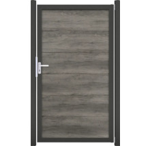 Portillon de jardin avec aspect bois et cadre métallique