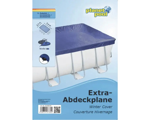 Pool Ganzjahres-Abdeckplane 650x370 cm blau