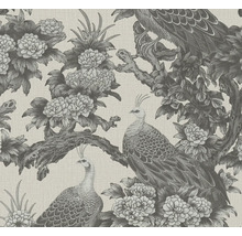 Papier peint avec motif d''oiseaux et de fleurs