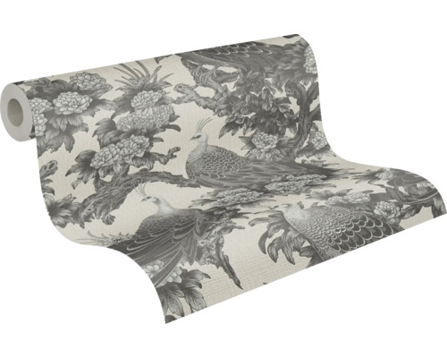 Rouleau de papier peint avec motif d''oiseaux et de fleurs